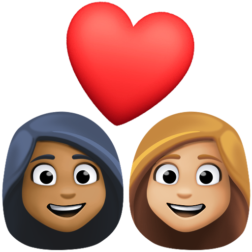 Casal Apaixonado: Mulher, Mulher, Pele Morena Escura, Pele Morena Clara para Facebook 16.0
