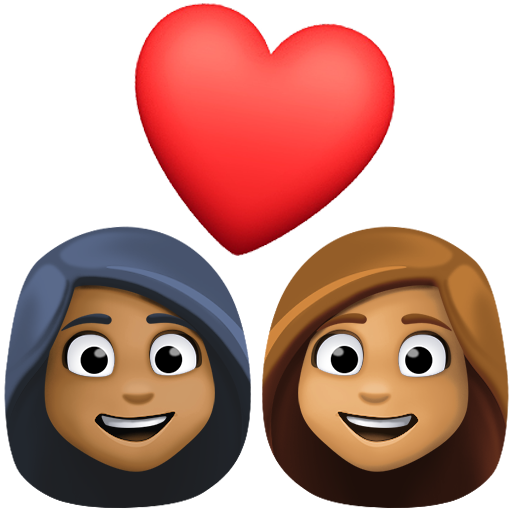Закохана пара: жінка жінка темний тон шкіри середній тон шкіри для Facebook 16.0