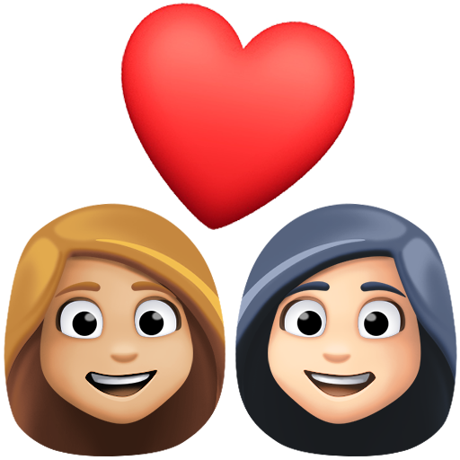 Casal Apaixonado: Mulher, Mulher, Pele Morena Clara, Pele Clara para Facebook 16.0