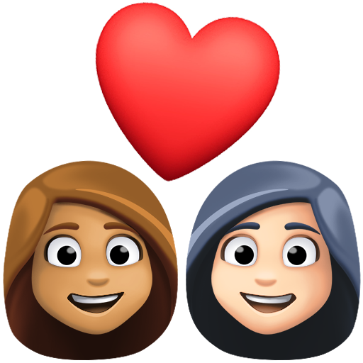 Casal Apaixonado: Mulher, Mulher, Pele Morena, Pele Clara para Facebook 16.0