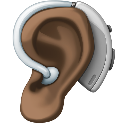 Ouvido Com Aparelho Auditivo: Pele Escura para Facebook 16.0