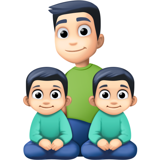 Família - Homem: Tom de pele claro, Menino: Tom de pele claro, Menino: Tom de pele claro para Facebook 16.0