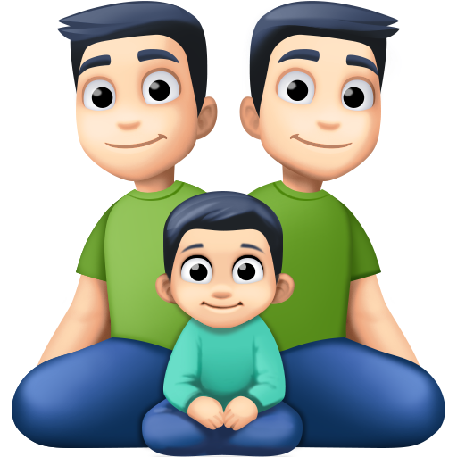 Família - Homem: Tom de pele claro, Homem: Tom de pele claro, Menino: Tom de pele claro para Facebook 16.0