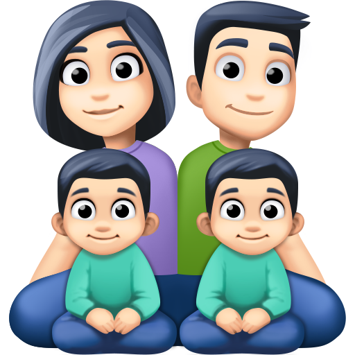 Family - Man: Light Skin Tone, Woman: Light Skin Tone, Boy: Light Skin Tone, Boy: Light Skin Tone Facebook 16.0 के लिए