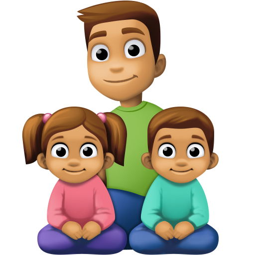 Сім'я-чоловік: середній тон шкіри, дівчинка: середній тон шкіри, хлопчик: середній тон шкіри для Facebook 16.0