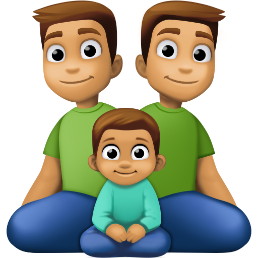 Сім'я-чоловік: середній тон шкіри, чоловік: середній тон шкіри, хлопчик: середній тон шкіри для Facebook 16.0