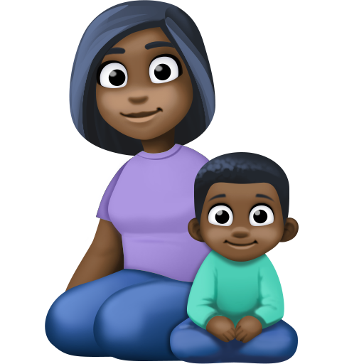 Família - Mulher: Tom de pele escuro, Menino: Tom de pele escuro para Facebook 16.0