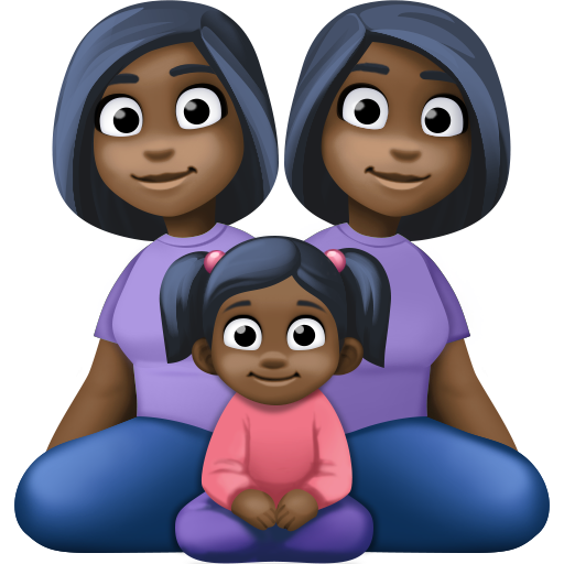 Сім'я-жінка: темний тон шкіри, жінка: темний тон шкіри, дівчина: темний тон шкіри для Facebook 16.0