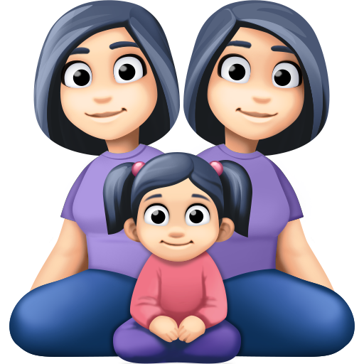 Família - Mulher: Tom de pele claro, Mulher: Tom de pele claro, Menina: Tom de pele claro para Facebook 16.0