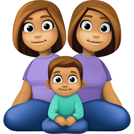 Família - Mulher: Tom de pele médio, Mulher: Tom de pele médio, Menino: Tom de pele médio para Facebook 16.0