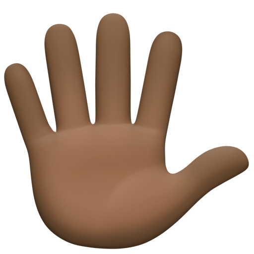 Mão Aberta Com Os Dedos Separados: Pele Escura para Facebook 16.0