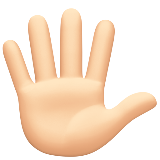 Mão Aberta Com Os Dedos Separados: Pele Clara para Facebook 16.0