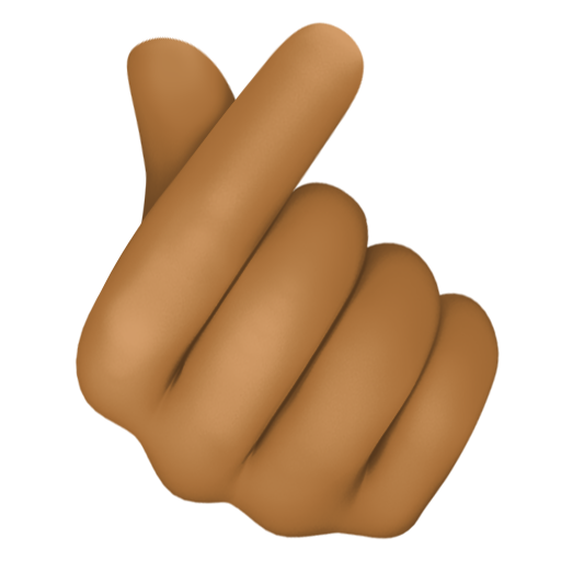 Mão Com O Dedo Indicador E O Polegar Cruzados: Pele Morena Escura para Facebook 16.0