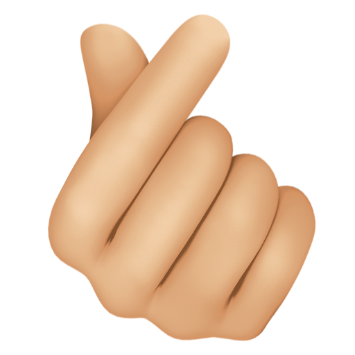 Hand with Index Finger and Thumb Crossed: Medium-Light Skin Tone for Facebook 16.0