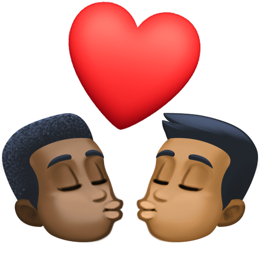 Beijo: Homem, Homem, Pele Escura, Pele Morena Escura para Facebook 16.0