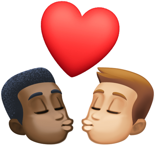 Beijo: Homem, Homem, Pele Escura, Pele Morena Clara para Facebook 16.0