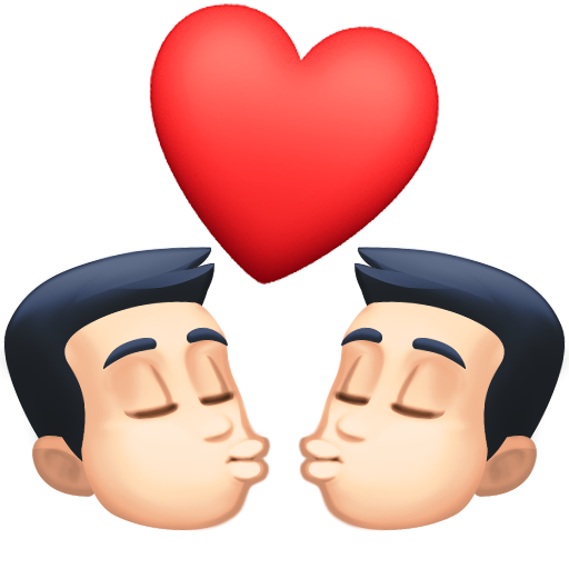 Beijo: Homem, Homem, Pele Clara para Facebook 16.0