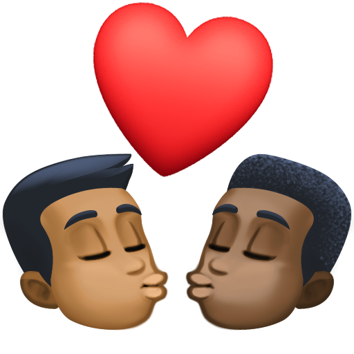 Beijo: Homem, Homem, Pele Morena Escura, Pele Escura para Facebook 16.0