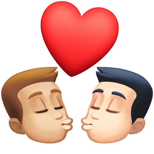 Beijo: Homem, Homem, Pele Morena Clara, Pele Clara para Facebook 16.0