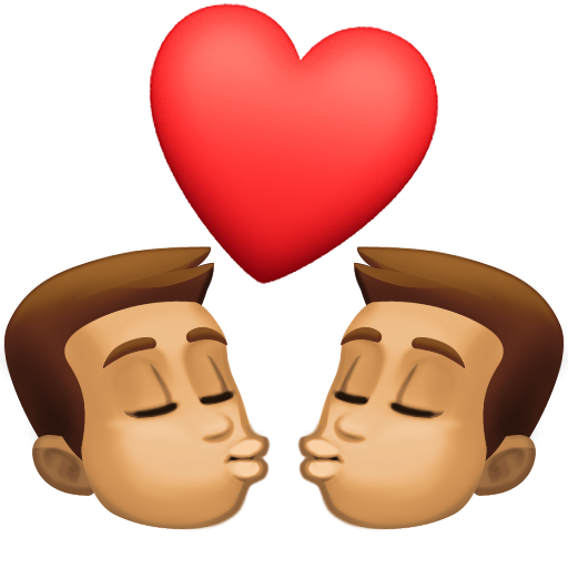 Beijo: Homem, Homem, Pele Morena para Facebook 16.0