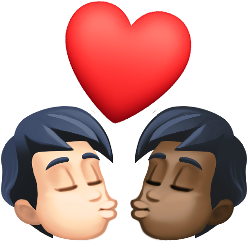 Поцілунок: дорослий дорослий дуже світлий тон шкіри дуже темний тон шкіри для Facebook 16.0