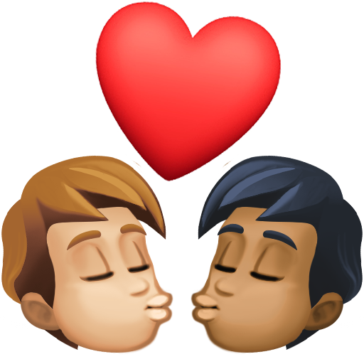 Поцілунок: дорослий дорослий світлий тон шкіри темний тон шкіри для Facebook 16.0