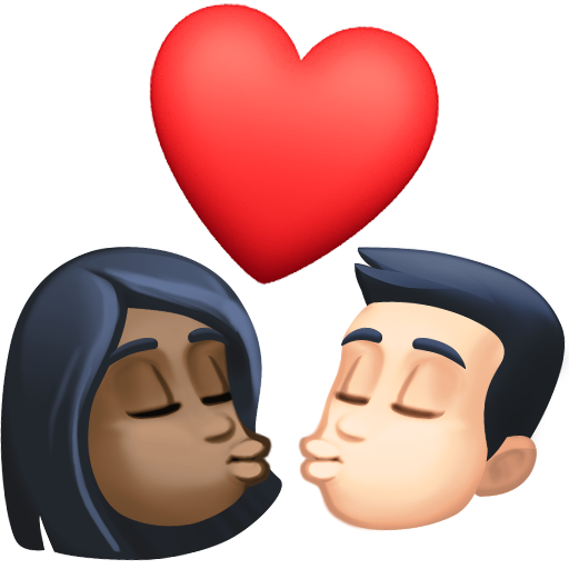 Beijo: Mulher, Homem, Pele Escura, Pele Clara para Facebook 16.0