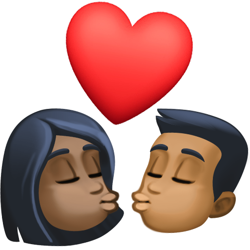 Beijo: Mulher, Homem, Pele Escura, Pele Morena Escura para Facebook 16.0
