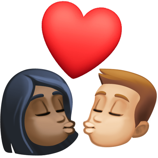 Beijo: Mulher, Homem, Pele Escura, Pele Morena Clara para Facebook 16.0