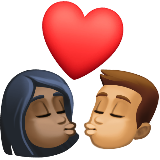 Beijo: Mulher, Homem, Pele Escura, Pele Morena para Facebook 16.0