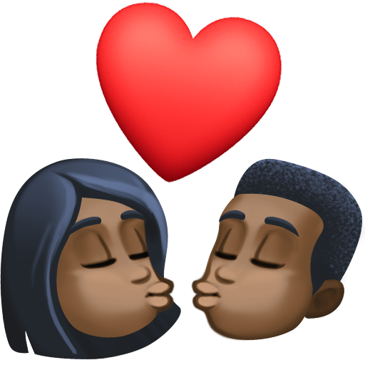 Beijo: Mulher, Homem, Pele Escura para Facebook 16.0