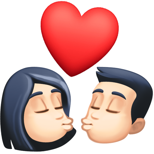 Beijo: Mulher, Homem, Pele Clara para Facebook 16.0