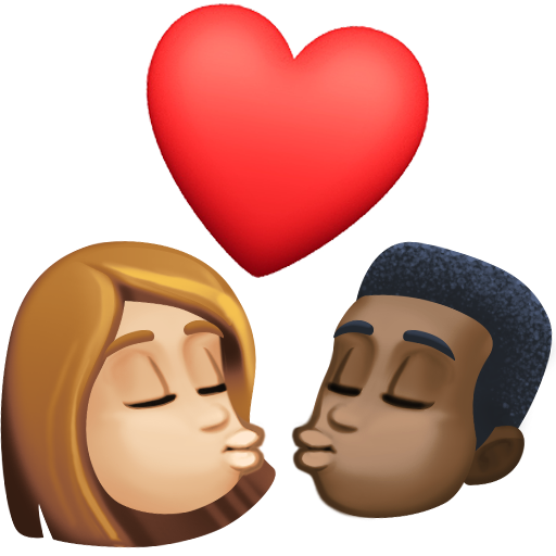 Beijo: Mulher, Homem, Pele Morena Clara, Pele Escura para Facebook 16.0