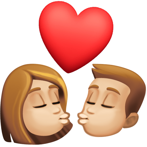 Beijo: Mulher, Homem, Pele Morena Clara para Facebook 16.0