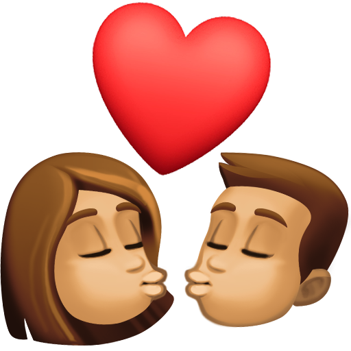 Beijo: Mulher, Homem, Pele Morena para Facebook 16.0