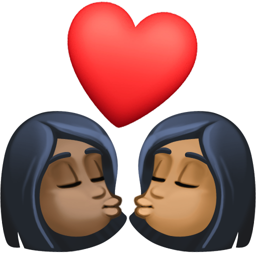 Beijo: Mulher, Mulher, Pele Escura, Pele Morena Escura para Facebook 16.0