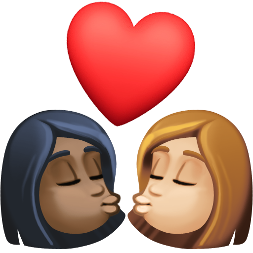 Beijo: Mulher, Mulher, Pele Escura, Pele Morena Clara para Facebook 16.0