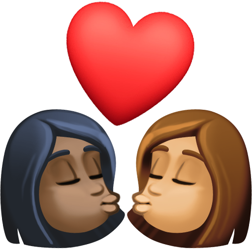 Beijo: Mulher, Mulher, Pele Escura, Pele Morena para Facebook 16.0