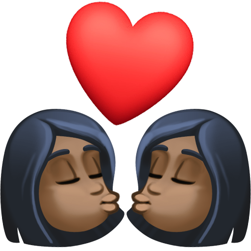 Beijo: Mulher, Mulher, Pele Escura para Facebook 16.0