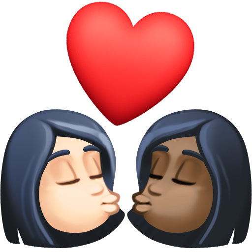 Beijo: Mulher, Mulher, Pele Clara, Pele Escura para Facebook 16.0