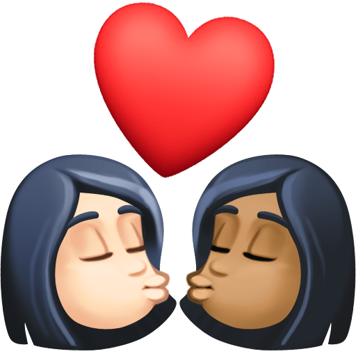Beijo: Mulher, Mulher, Pele Clara, Pele Morena Escura para Facebook 16.0