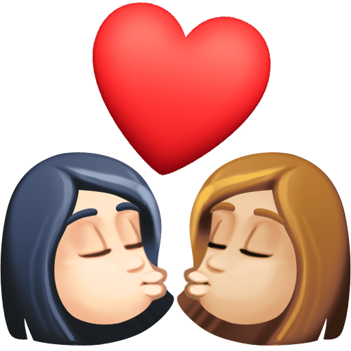 Beijo: Mulher, Mulher, Pele Clara, Pele Morena Clara para Facebook 16.0