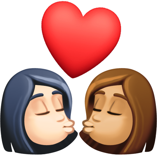 Beijo: Mulher, Mulher, Pele Clara, Pele Morena para Facebook 16.0