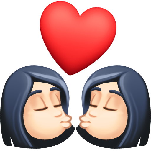 Beijo: Mulher, Mulher, Pele Clara para Facebook 16.0