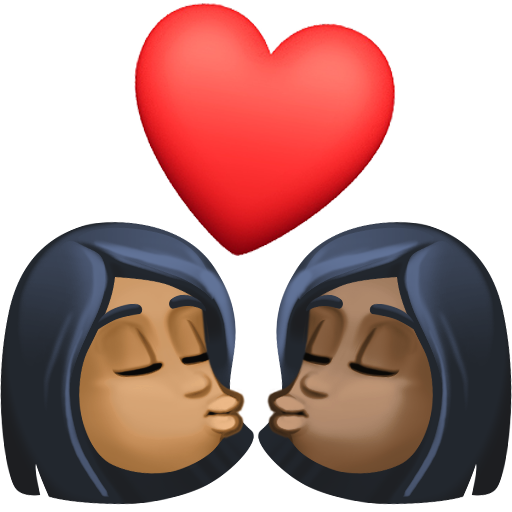 Beijo: Mulher, Mulher, Pele Morena Escura, Pele Escura para Facebook 16.0