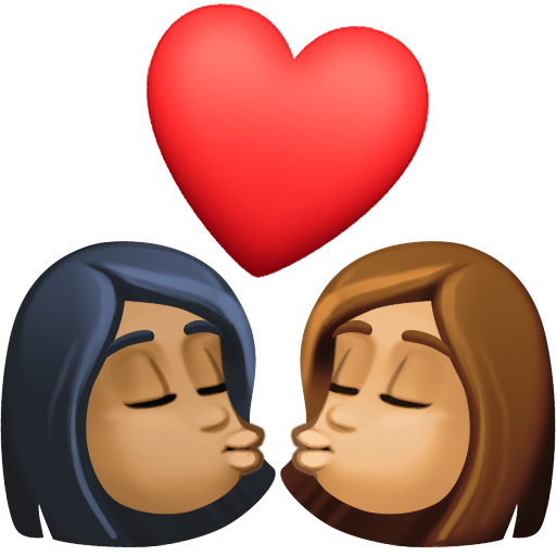 Beijo: Mulher, Mulher, Pele Morena Escura, Pele Morena para Facebook 16.0