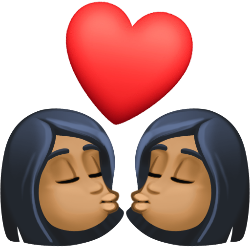 Beijo: Mulher, Mulher, Pele Morena Escura para Facebook 16.0