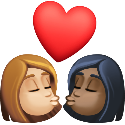 Beijo: Mulher, Mulher, Pele Morena Clara, Pele Escura para Facebook 16.0