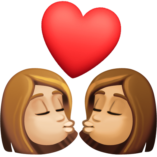 Beijo: Mulher, Mulher, Pele Morena Clara, Pele Morena para Facebook 16.0