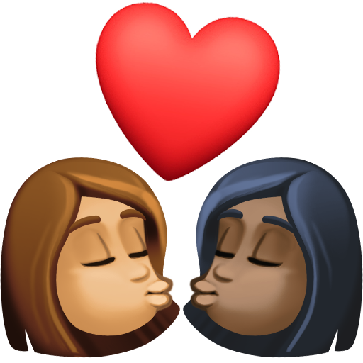 Beijo: Mulher, Mulher, Pele Morena, Pele Escura para Facebook 16.0